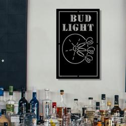 Bud Light Dart Metal LED Sign Man Cave Home Bar Wall Art Decor