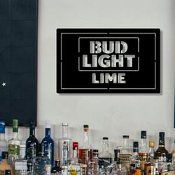 Bud Light Lime Metal LED Sign Man Cave Home Bar Wall Art Decor