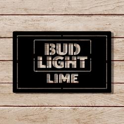 bud light lime metal led sign man cave home bar wall art decor 2077 6
