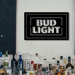 Bud Light Metal LED Sign Man Cave Home Bar Wall Art Decor