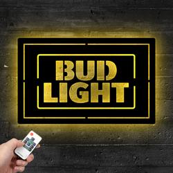bud light metal led sign man cave home bar wall art decor 2076 4