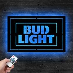 bud light metal led sign man cave home bar wall art decor 2076 5