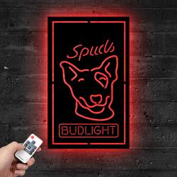 bud light spuds mackenzie dog metal led sign home bar wall art decor 2075 1