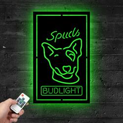 bud light spuds mackenzie dog metal led sign home bar wall art decor 2075 2