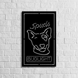 bud light spuds mackenzie dog metal led sign home bar wall art decor 2075 3