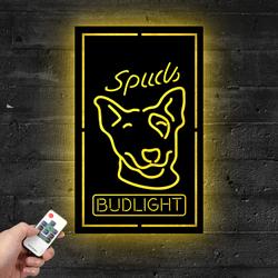 bud light spuds mackenzie dog metal led sign home bar wall art decor 2075 4