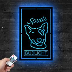 bud light spuds mackenzie dog metal led sign home bar wall art decor 2075 5
