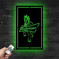 budweiser clydesdale horse metal led sign man cave home bar wall art decor 2074 2