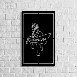 budweiser clydesdale horse metal led sign man cave home bar wall art decor 2074 3