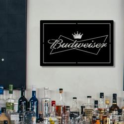 Budweiser Crown Metal LED Sign Man Cave Home Bar Wall Art Decor