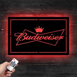 budweiser crown metal led sign man cave home bar wall art decor 2073 1