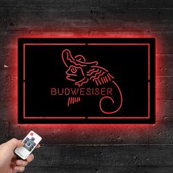 budweiser lizard cowboys mexico metal led sign man cave home bar wall art decor 2069 1