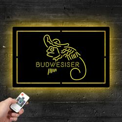 budweiser lizard cowboys mexico metal led sign man cave home bar wall art decor 2069 4