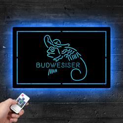 budweiser lizard cowboys mexico metal led sign man cave home bar wall art decor 2069 5