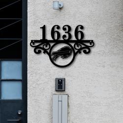 buffalo bills metal monogram address nfl fan house number sign 872 2