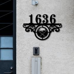 buffalo sabres metal monogram address nhl fan house number sign 841 5