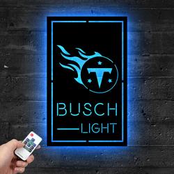 busch light tennessee titans metal led sign man cave home bar wall art decor 2165 5