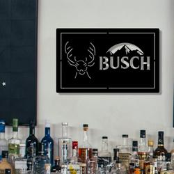 Buschs Deer Mountain Metal LED Sign Man Cave Home Bar Wall Art Decor