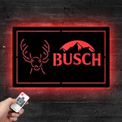 buschs deer mountain metal led sign man cave home bar wall art decor 2065 1