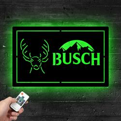 buschs deer mountain metal led sign man cave home bar wall art decor 2065 2