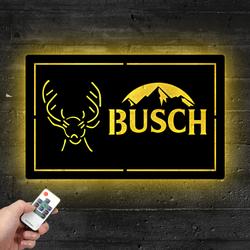buschs deer mountain metal led sign man cave home bar wall art decor 2065 4