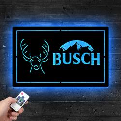 buschs deer mountain metal led sign man cave home bar wall art decor 2065 5