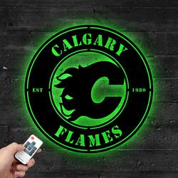 calgary flames metal led sign wall art home decor 1865 3