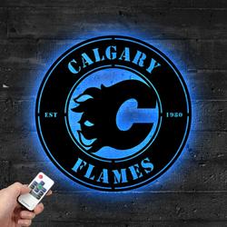 calgary flames metal led sign wall art home decor 1865 5