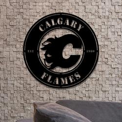 calgary flames metal led sign wall art home decor 1865 6