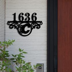 calgary flames metal monogram address nhl fan house number sign 839 2