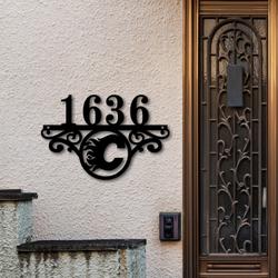 calgary flames metal monogram address nhl fan house number sign 839 4