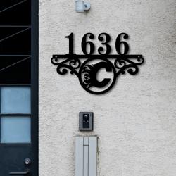 calgary flames metal monogram address nhl fan house number sign 839 5