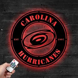 Carolina Hurricanes Metal LED Sign Wall Art Home Decor