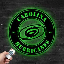 carolina hurricanes metal led sign wall art home decor 1882 3