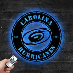 carolina hurricanes metal led sign wall art home decor 1882 5