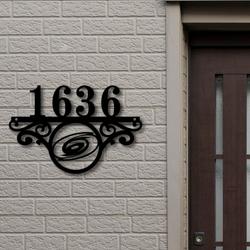 Carolina Hurricanes Metal Monogram Address NHL Fan House Number Sign