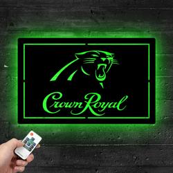 carolina panthers crown royal metal led sign man cave home bar wall art decor 2158 3