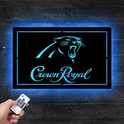 carolina panthers crown royal metal led sign man cave home bar wall art decor 2158 5