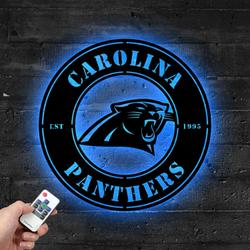 Carolina Panthers Metal LED Sign Wall Art Home Decor