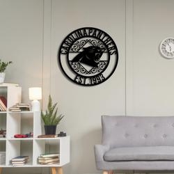 carolina panthers metal sign led light nfl monogram wall art decor 63 6