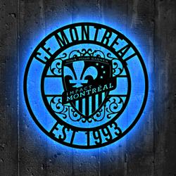 CF Montreal Metal Sign LED Light MLS Monogram Wall Art Decor
