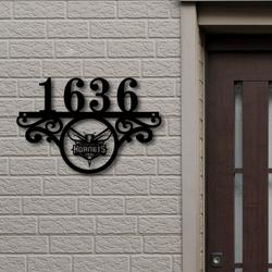 Charlotte Hornets Metal Monogram Address NBA Fan House Number Sign