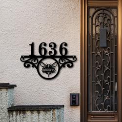 charlotte hornets metal monogram address nba fan house number sign 903 5
