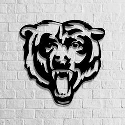 chicago bears bear head metal led sign wall art home decor 750 2
