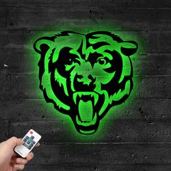 chicago bears bear head metal led sign wall art home decor 750 3