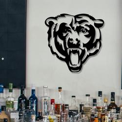 chicago bears bear head metal led sign wall art home decor 750 7