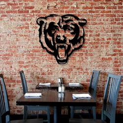 chicago bears bear head metal led sign wall art home decor 750 8