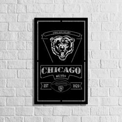chicago bears est 1920 metal led sign man cave home bar wall art decor 2159 2