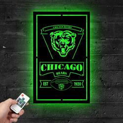 chicago bears est 1920 metal led sign man cave home bar wall art decor 2159 3