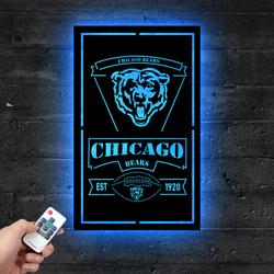 chicago bears est 1920 metal led sign man cave home bar wall art decor 2159 5